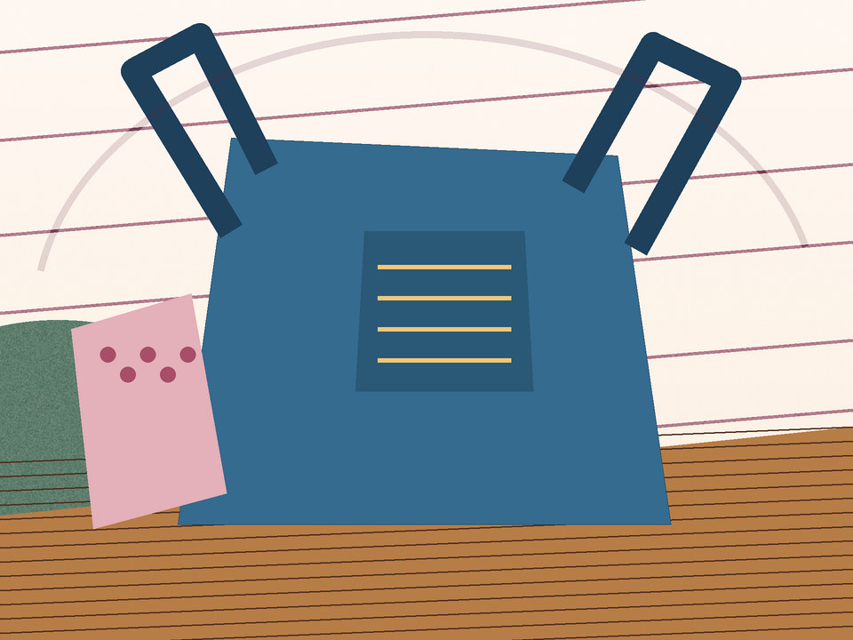 Unique link illustration for Machine Work: make a lined denim tote bag with handles
