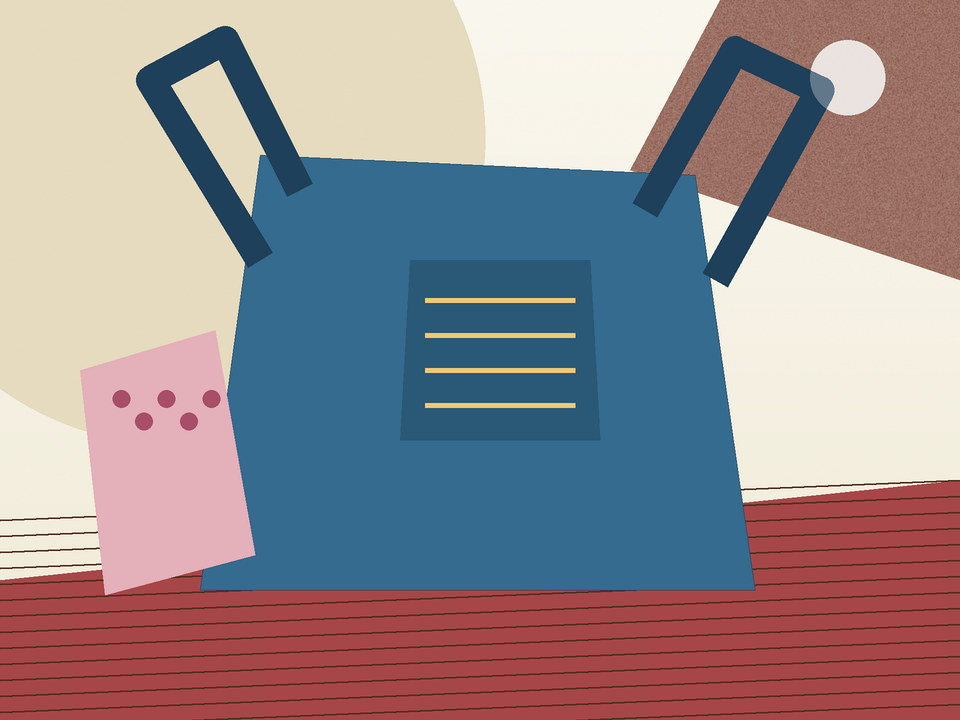 Unique link illustration for Machine Work: make a lined denim tote bag with handles